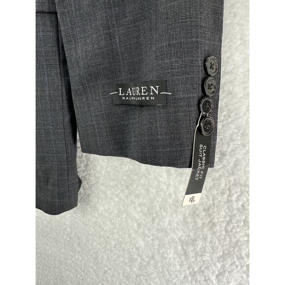Lauren Ralph Lauren Mens Lancaster Suit Jacket Gray Wool Blend Stretch 44L New - Picture 5 of 12